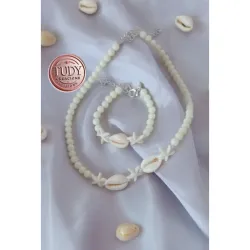 Collar y pulsera con temática marina 