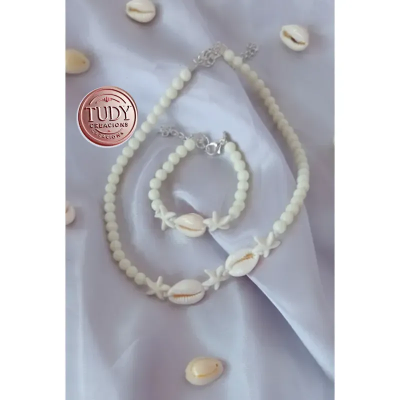 Collar y pulsera con temática marina 