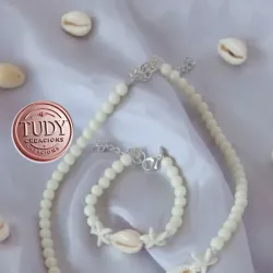 Collar y pulsera con temática marina 