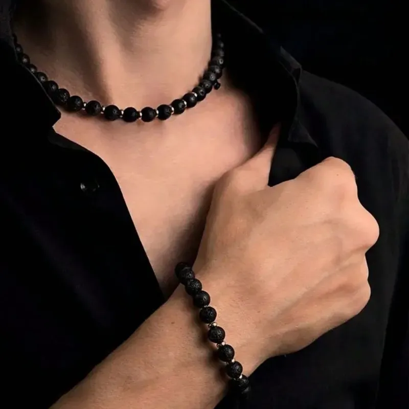 Collar y pulso de piedras preciosa 