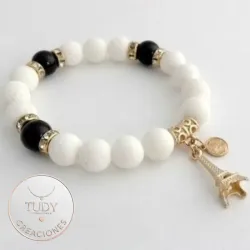 Pulsera de piedras Onix mujer