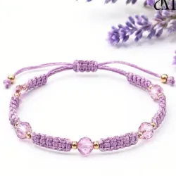 Pulsera tejida con cristales