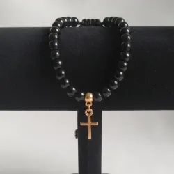 Pulso de piedras naturales Onix con dige 