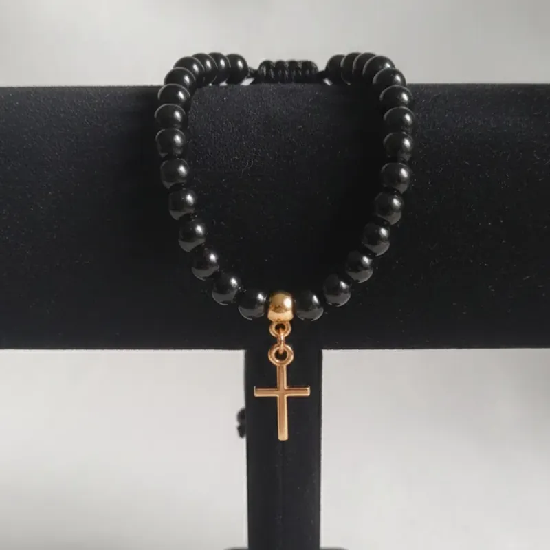 Pulso de piedras naturales Onix con dige 