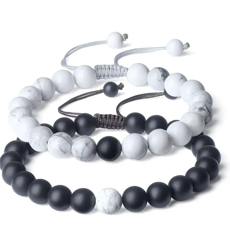 Pulsos de parejas de Onix blanco y negro