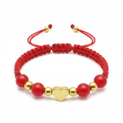 Pulsosntejidos con ❤️ dorado  y balines dorados