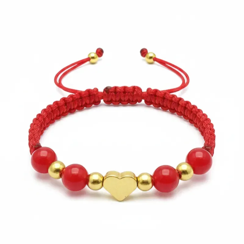 Pulsosntejidos con ❤️ dorado y balines dorados