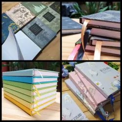 Agendas tipo libro de páginas lisas, rayadas o punteadas