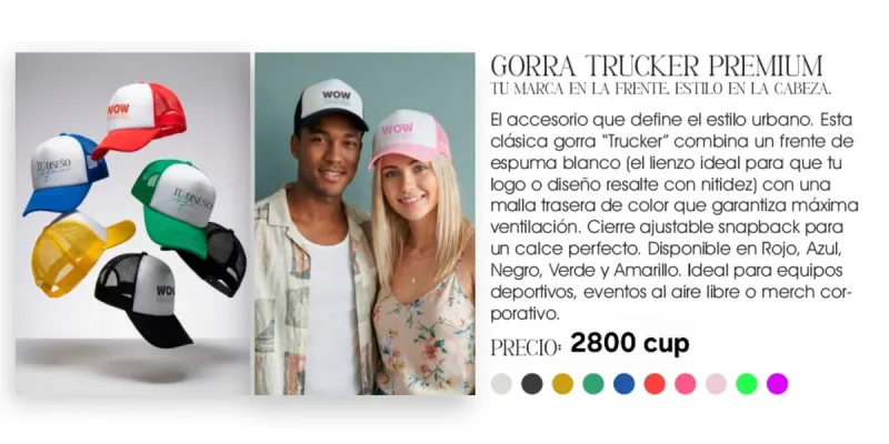 Gorras de colores