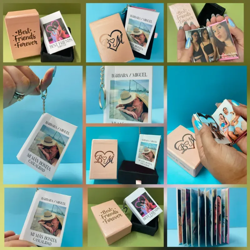 Llavero Minibook + Empaque premium personalizados