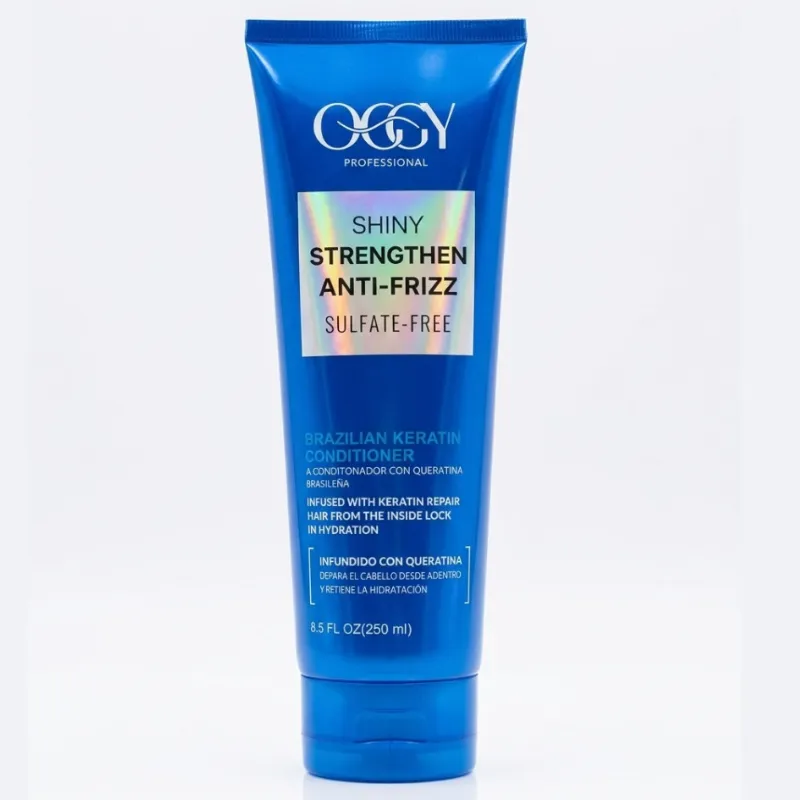 Acondicionador Oggy Brillo + Fuerza, AntiFrizz. Libre de Sulfatos