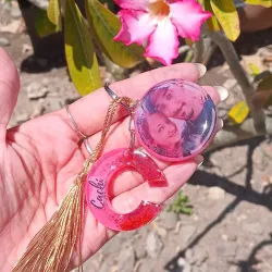 Llavero de letra con foto 