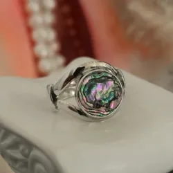 Anillo de plata 925 y abulón.