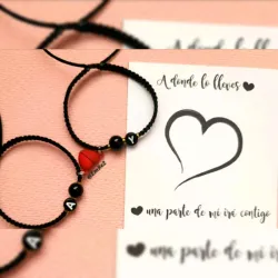 Pulseras con Iniciales y Corazón Magnético