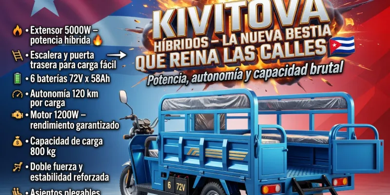 TRICICLO KITOVA HÍBRIDO – LA NUEVA BESTIA 🇨🇺🛺