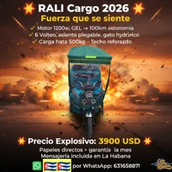 TRICICLOS Rali cargo 2026 con techo
