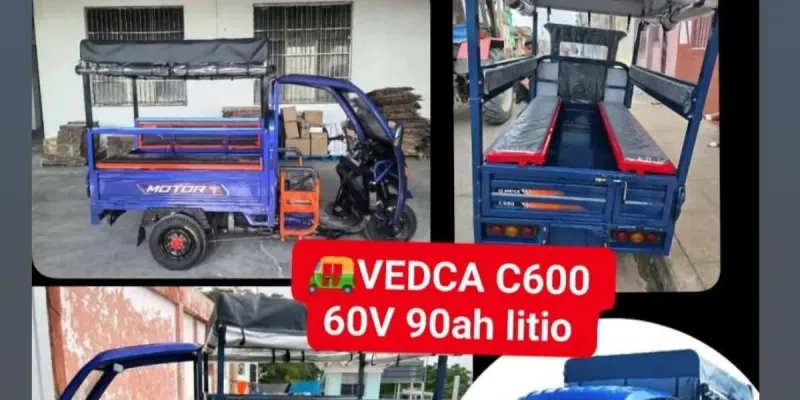 Triciclos Vedca C-600 con Batería LiFePO4 60V 90Ah antiexplosiva 