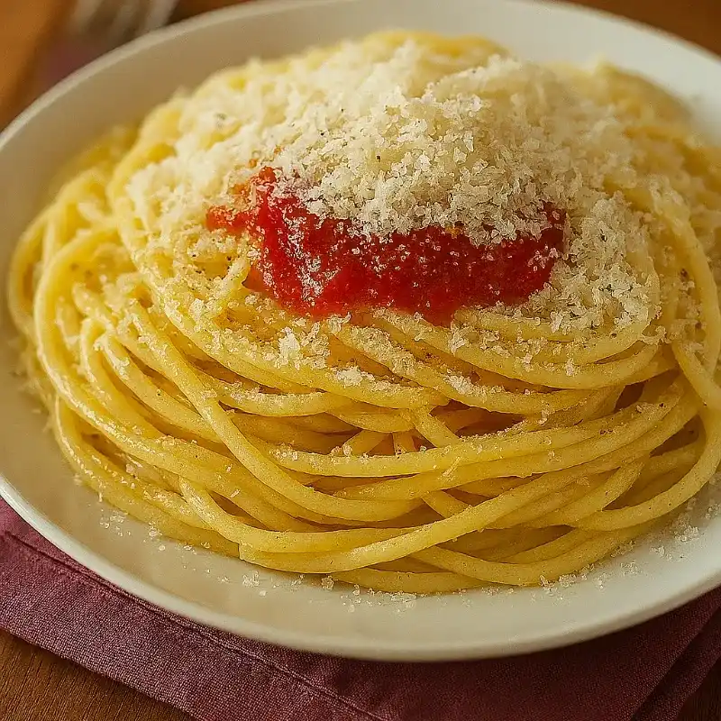 Espagetis jamón y queso 