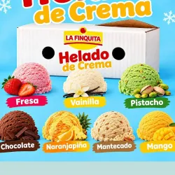 Helado crema tina de 3.8 lt sabor mango