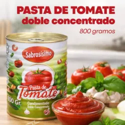 Lata Pasta de Tómate Doble Concentrado 800g Sabrosisimo