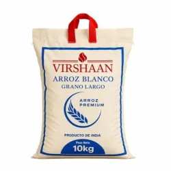 Paquete  de arroz blanco grano largo calidad I ( 10 k)Marca VIRSHAANg