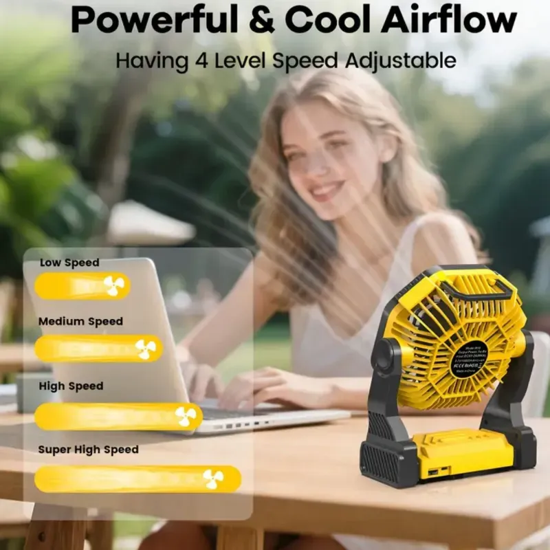 Ventilador portátil  Amarillo 20000Mha