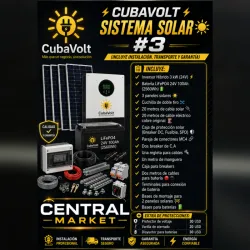 ⚡ CUBAVOLT ⚡ Sistema Solar ☀️ #3  (INCLUYE INSTALACIÓN, TRANSPORTE Y GARANTÍA)