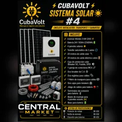 ⚡ CUBAVOLT ⚡ Sistema Solar ☀️#4 (INCLUYE INSTALACIÓN, TRANSPORTE Y GARANTÍA)