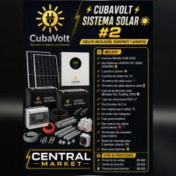 ⚡CUBAVOLT⚡ Sistema Solar ☀️#2  (INCLUYE INSTALACIÓN, TRANSPORTE Y GARANTÍA)