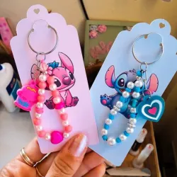 Llavero Stitch y Ángela 