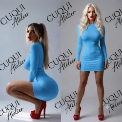 Vestido corto manga larga