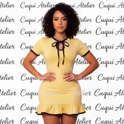 Vestido de vuelo combinado