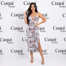 Vestido estampado de letras