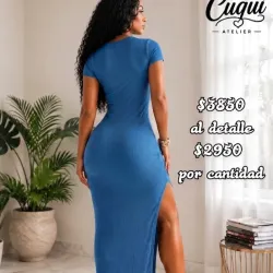 Vestido largo manga pulover