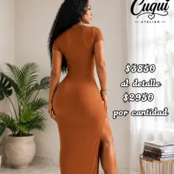 Vestido largo manga pulover