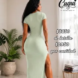 Vestido largo manga pulover
