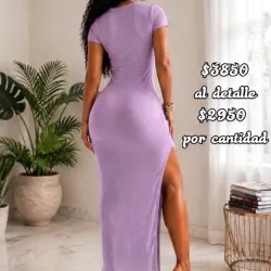 Vestido largo manga pulover