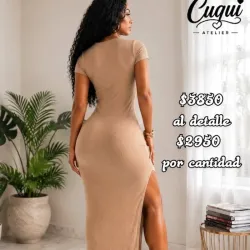 Vestido largo manga pulover