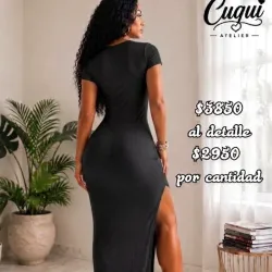 Vestido largo manga pulover