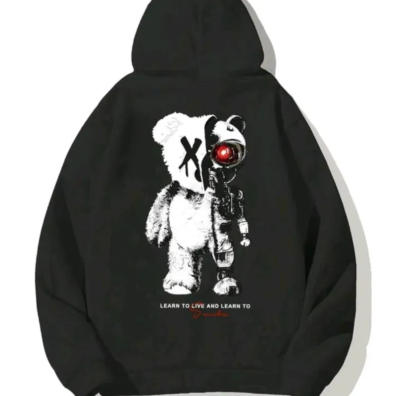 Abrigo con capucha con estampado d oso