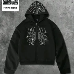 🖤 Abrigo con pedrería — Negro