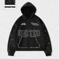 🖤 Abrigo con pedrería — Negro