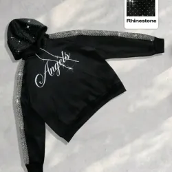 🖤 Abrigo con pedrería — Negro