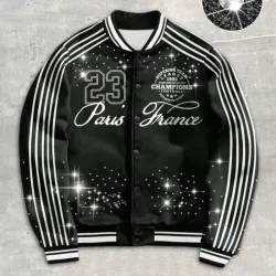 🖤 Abrigo con pedrería — Negro