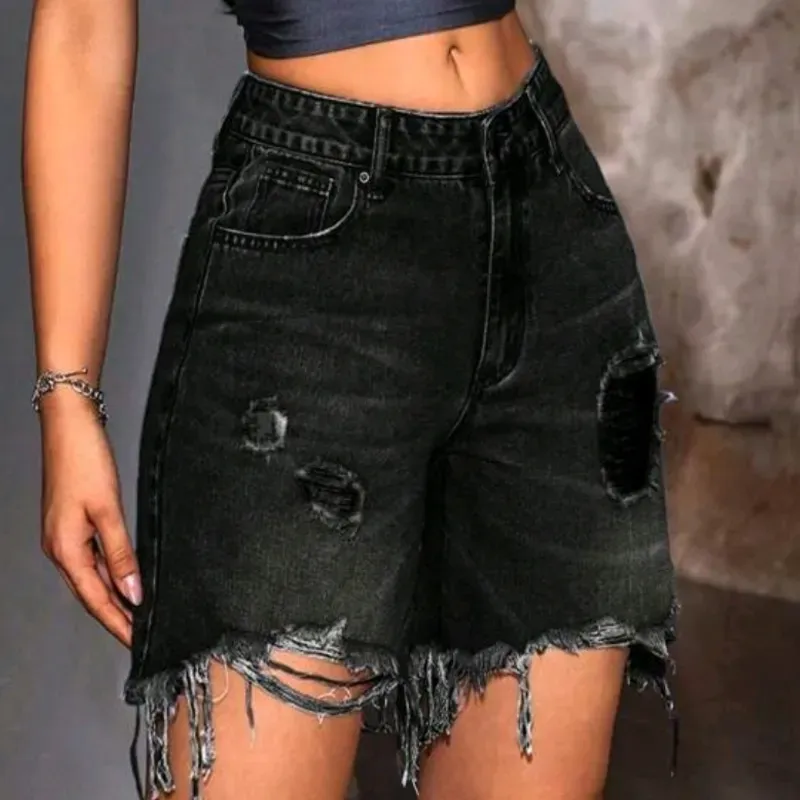 🖤 Bermuda de mezclilla — Gris Oscuro