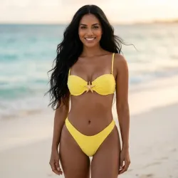 💛 Bikini con estrella dorada — Amarillo