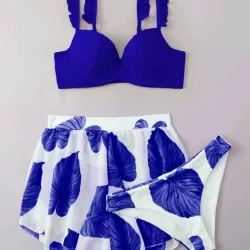 Bikini azul con shorts 