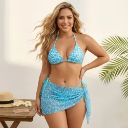 💙 Bikini con pañoleta — Azul
