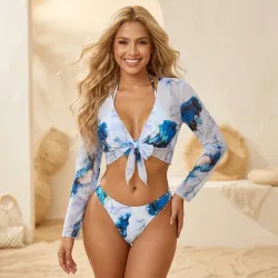 💙 Bikini con top — Azul