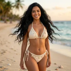 🤎 Bikini con caracoles — Albaricoque 
